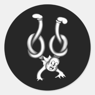 Sticker Rond Koko Le Fantôme Clown S'Est Tourné Vers Le Haut