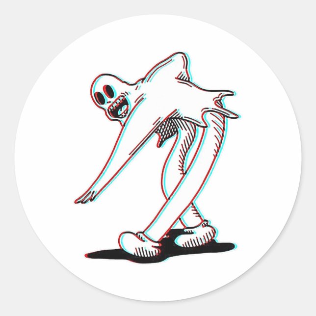 Sticker Rond Koko The Clown Ghost Glitch Dancing (Devant)