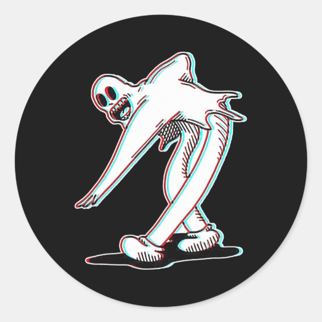 Sticker Rond Koko The Clown Ghost Glitch Dancing (Devant)