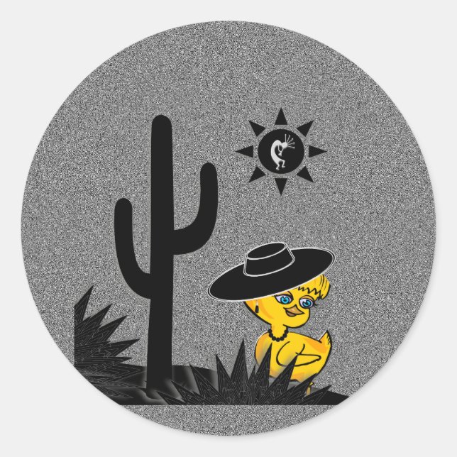 Sticker Rond Kokopelli Chick #4 (Devant)