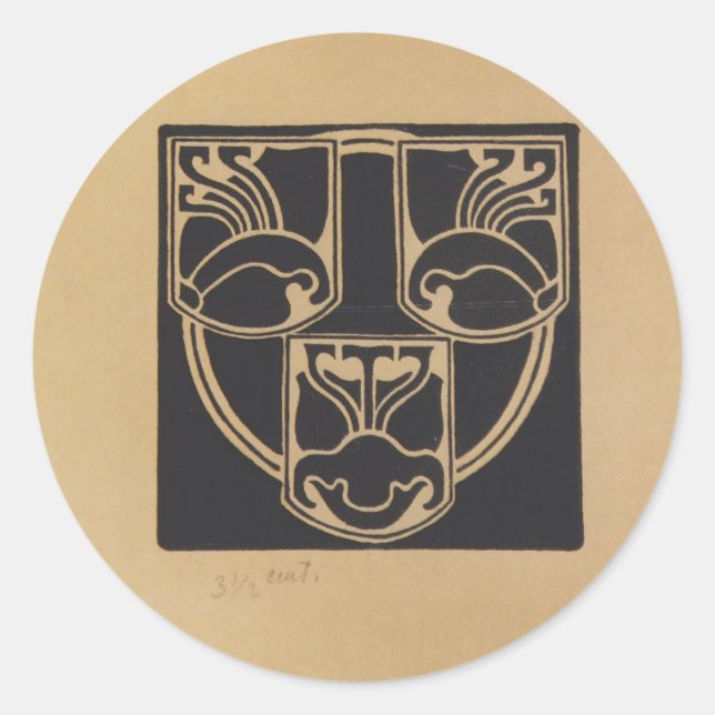 Sticker Rond Koloman Moser - Projet de l'emblème (Devant)