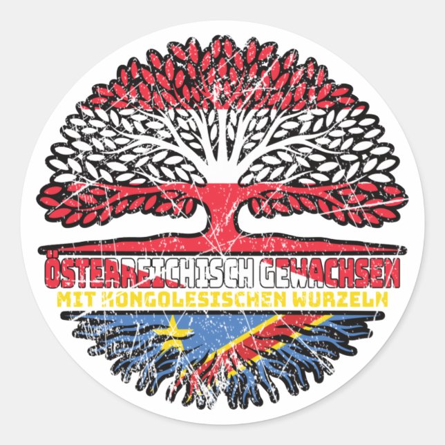 Sticker Rond Kongo Kongolesisch Österreichisch Österreich Baum (Devant)
