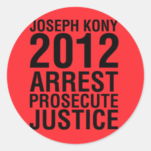 Sticker Rond Kony2012 Arrestation Poursuivre Justice rond autoc