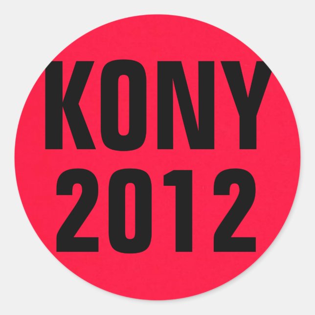 Sticker Rond KONY 2012 Rouge (Devant)