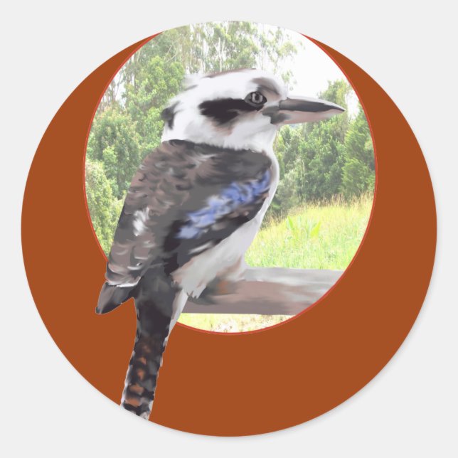 Sticker Rond Kookaburra en cercle (Devant)