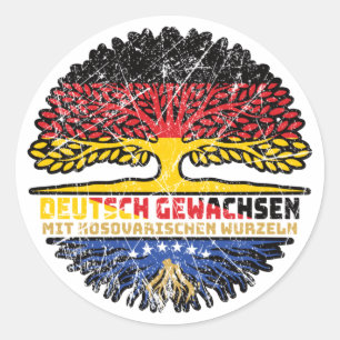 Sticker Rond Kosovo Kosovar Deutsch Deutschland Baum Racines