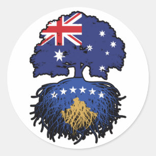 Sticker Rond Kosovo Kosovo Australie Australie racine des arbre