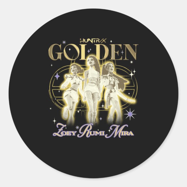 Sticker Rond Kp Demon Hunters Halloween Huntrix Golden Trio Ste (Devant)