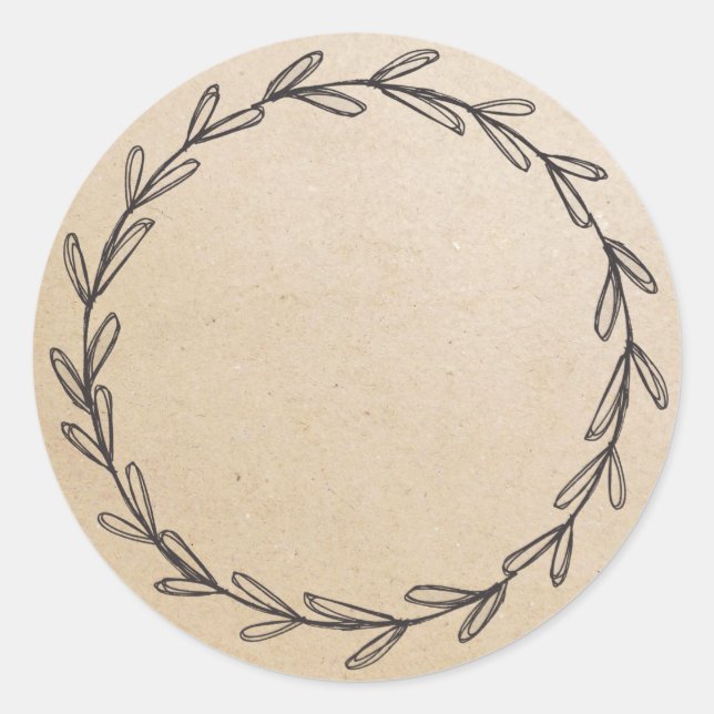 Sticker Rond Kraft Blank Hand Drake Wreath Jar (Devant)