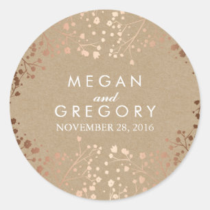 Sticker Rond Kraft et Rose Gold Baby's Mariage de la respiratio