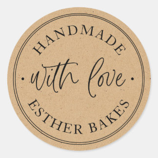 Sticker Rond Kraft Fabriqué avec Amour