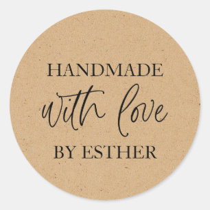 Sticker Rond Kraft Fabriqué avec Amour
