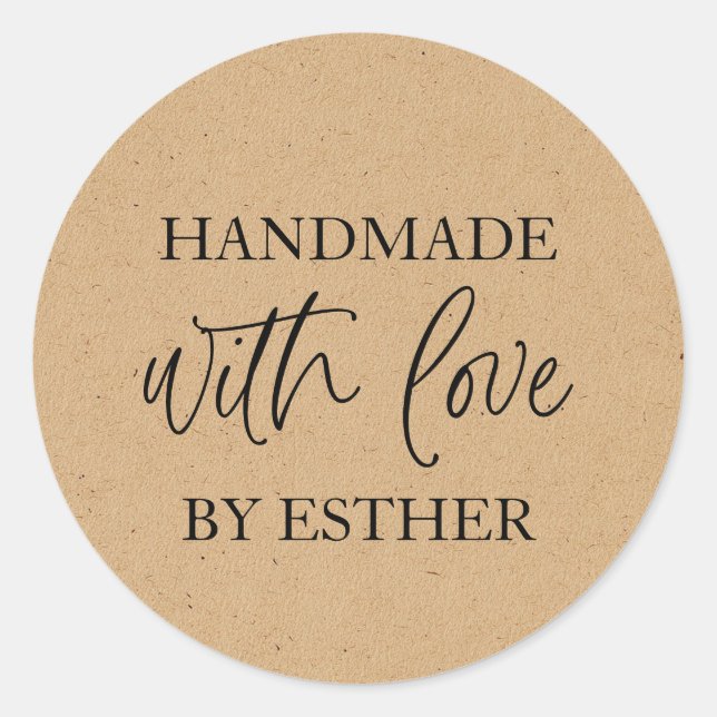 Sticker Rond Kraft Faite avec Amour (Devant)