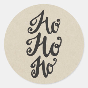 Sticker Rond Kraft Holiday Christmas Holiday HO HO HO Favoriser