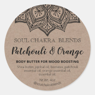 Sticker Rond Kraft Mandala Produit Emballage Mood Blend Étiquet