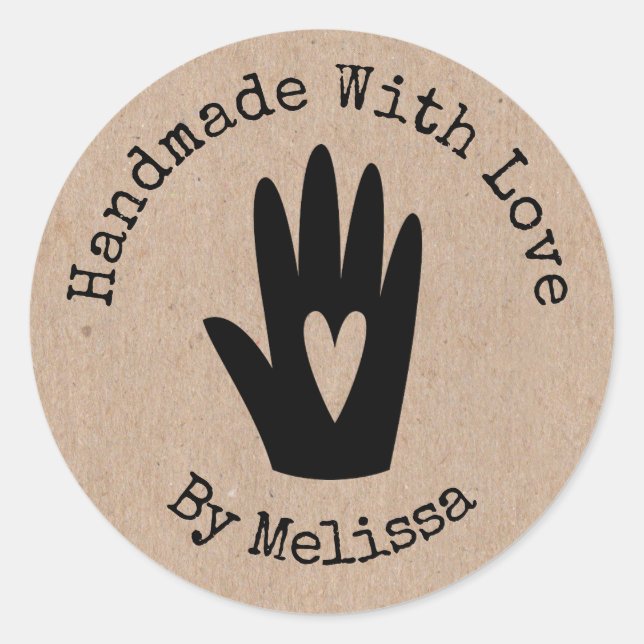 Sticker Rond Kraft Rustique artisanal (Devant)