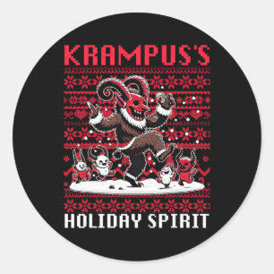 Sticker Rond Krampus Holiday Spirit Design Noël Saison Evi