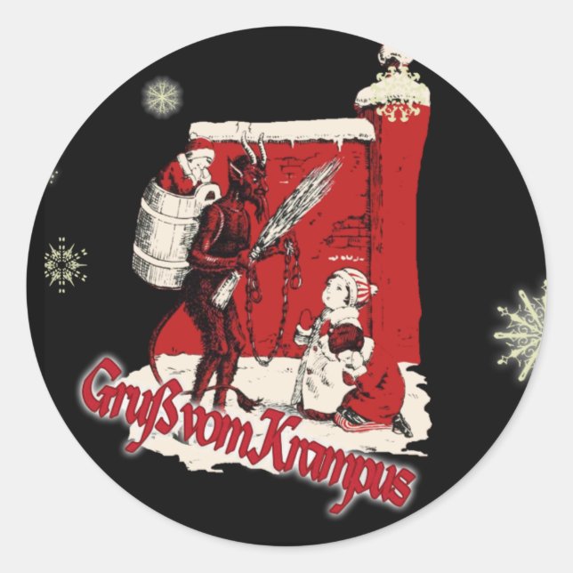 Sticker Rond Krampus Snow (Devant)