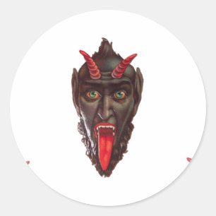 Sticker Rond krampus vintage