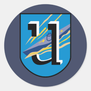 Sticker Rond Kriegsmarine 1ère U-boat flottille Emblem