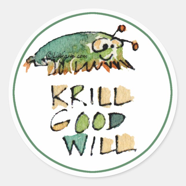 Sticker Rond Krill Good Will Baleine de Noël Enveloppe Sceau (Devant)