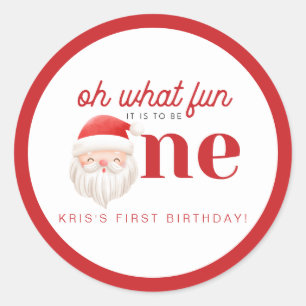 Sticker Rond KRIS Oh What Fun Noël 1er anniversaire
