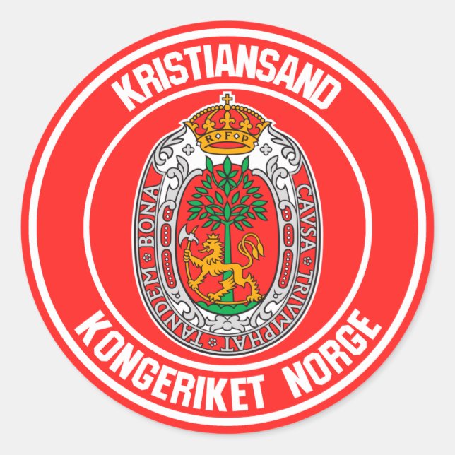 Sticker Rond Kristiansand et Emblème rond (Devant)