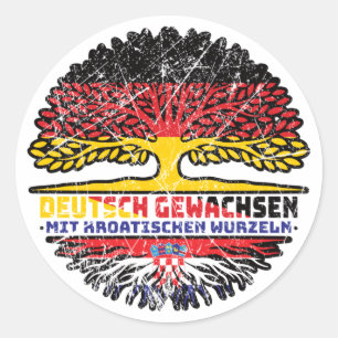 Sticker Rond Kroatien Kroatisch Deutsch Deutschland Baum Wurzel