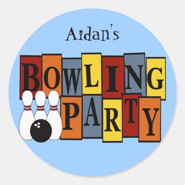 Sticker Rond KRW Custom Bowling fête d'anniversaire (Devant)