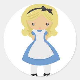 Sticker Rond KRW Cute Alice au pays des merveilles