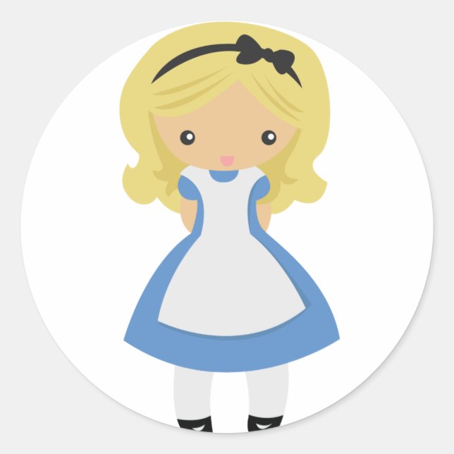 Sticker Rond KRW Cute Alice au pays des merveilles (Devant)