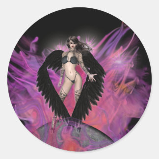 Sticker Rond KRW Dark Angel Gothique