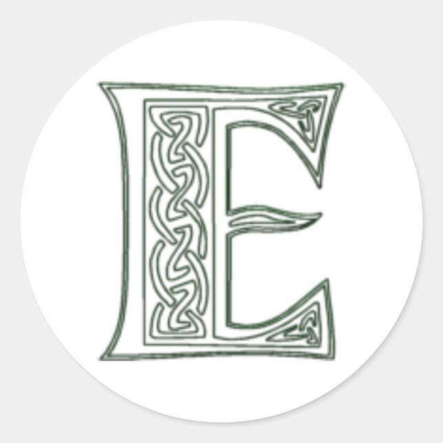 Sticker Rond KRW - E - Sceau de monogramme celtique (Devant)