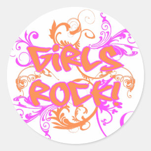 Sticker Rond KRW Girls Rock Grafitti Grunge