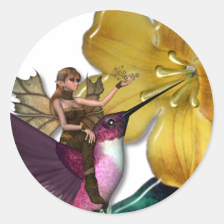 Sticker Rond KRW Hummingbird Faune