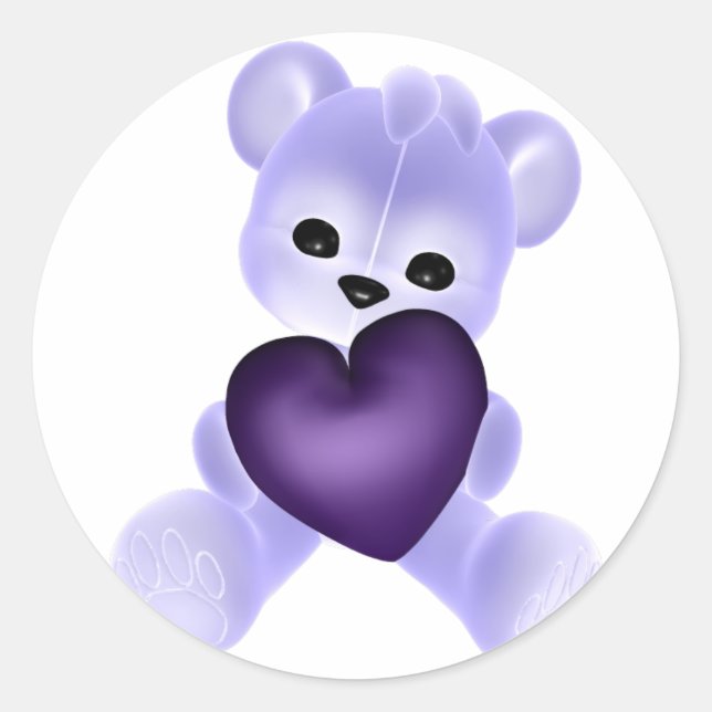 Sticker Rond KRW Purple Teddy (Devant)