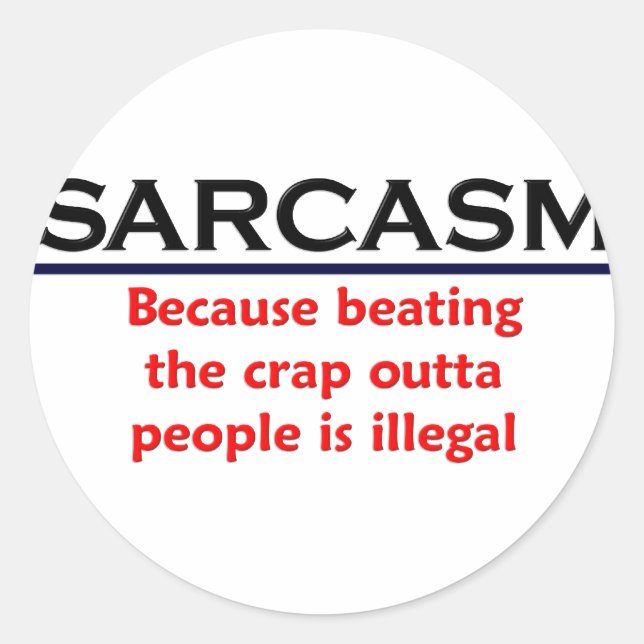 Sticker Rond KRW Sarcasm Drôle plaisanterie (Devant)