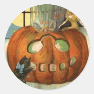 Sticker Rond KRW Vintage Jack-o'-lantern Halloween