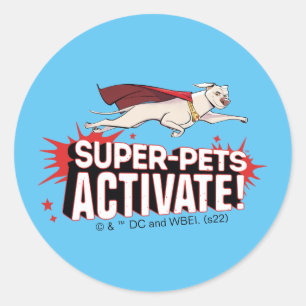Sticker Rond Krypto : Super-Animaux Activez !