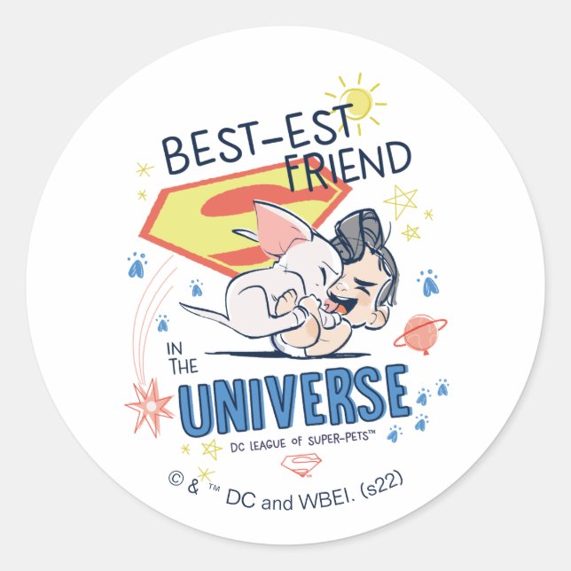 Sticker Rond Krypto & Superman : Le meilleur ami de l'univers (Devant)