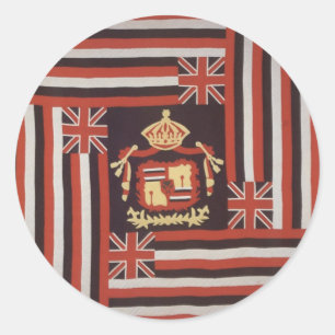 Sticker Rond Kuʻu Hae Aloha (mon drapeau aimé), coton hawaïe