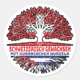 Sticker Rond Kuba Kubanisch Schweizer Schweiz Baum Wurzel