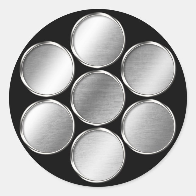 Sticker Rond Kuki Clan Kamon Argent Chrome (Devant)