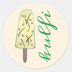 Sticker Rond Kulfi Qulfi Crème indienne de glace Dessert congel