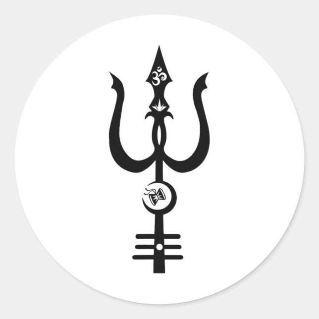 Sticker Rond Kundalini Shiva's Trident Design - Awesome Gifts  (Devant)