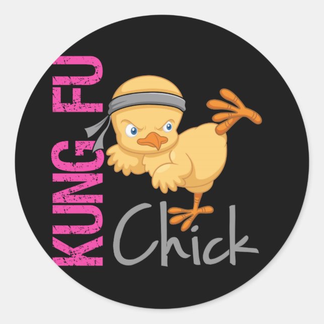 Sticker Rond Kung Fu Chick (Devant)