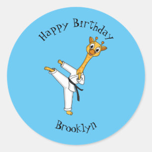 Sticker Rond Kung Fu giraffe