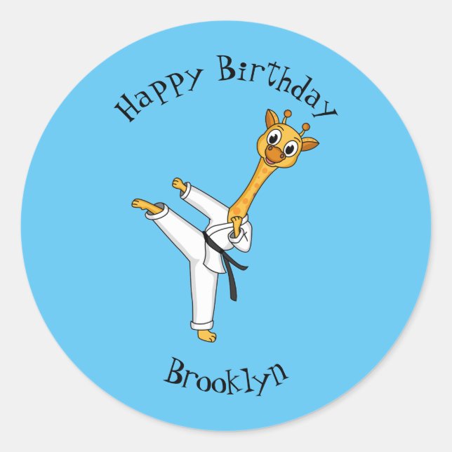 Sticker Rond Kung Fu giraffe (Devant)