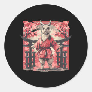 Sticker Rond Kung Fu Lama Arbre Sakura Taekwondo Judo Martial