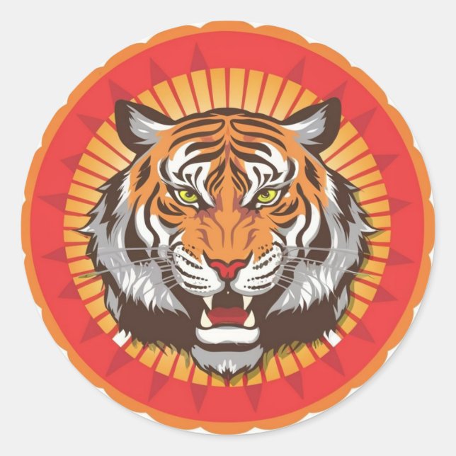 STICKER ROND KUNG HEI FAT CHOI – LE TIGRE (Devant)